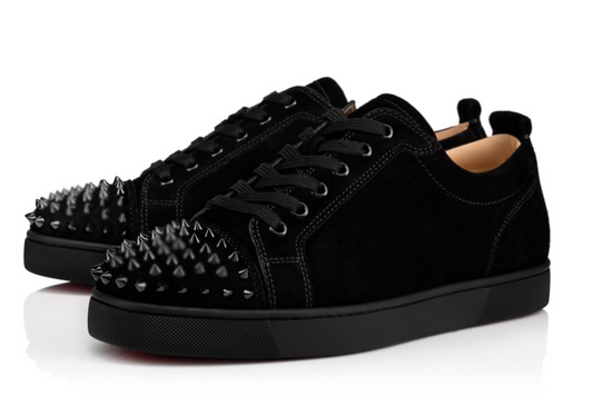 Low-Top Spiked Leather Sneakers